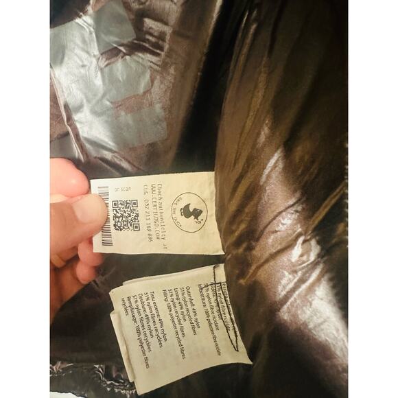 SAVE THE DUCK Ishya Puffer Black Brown Copper Moto Quilted Coat Jacket Size S - Picture 12 of 14